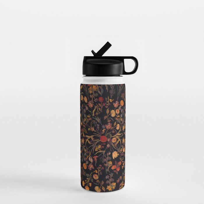 Exotic Midnight Floral Garden Water Bottle Gallery Image 1