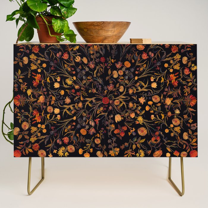 Exotic Midnight Floral Garden Credenza Gallery Image 1