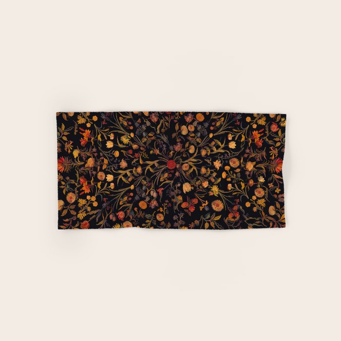 Exotic Midnight Floral Garden Bath Towel Gallery Image 1