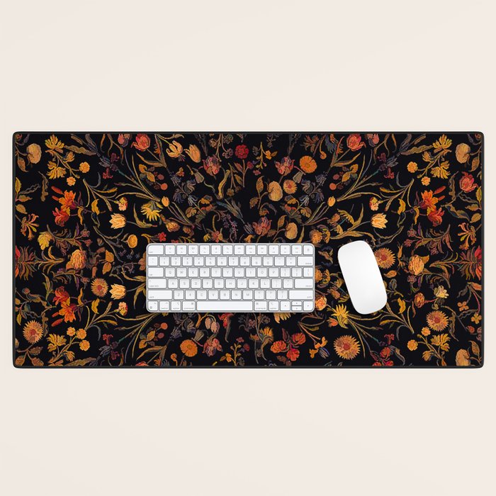 Exotic Midnight Floral Garden Desk Mat Gallery Image 1