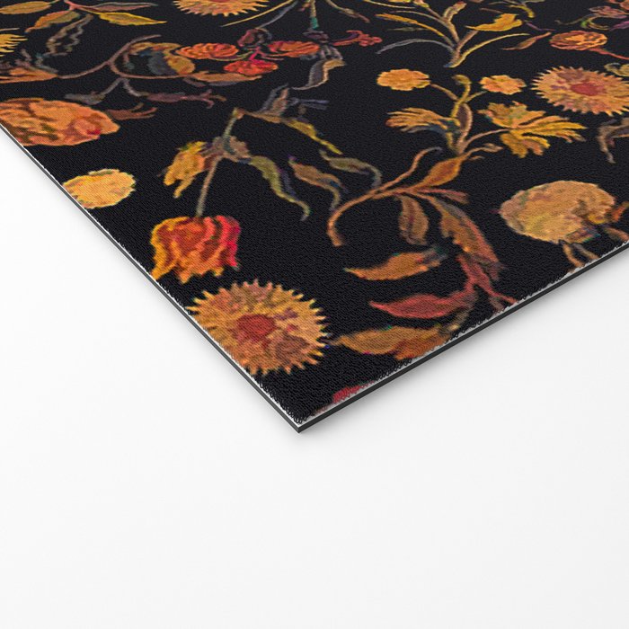 Exotic Midnight Floral Garden Welcome Mat Gallery Image 2