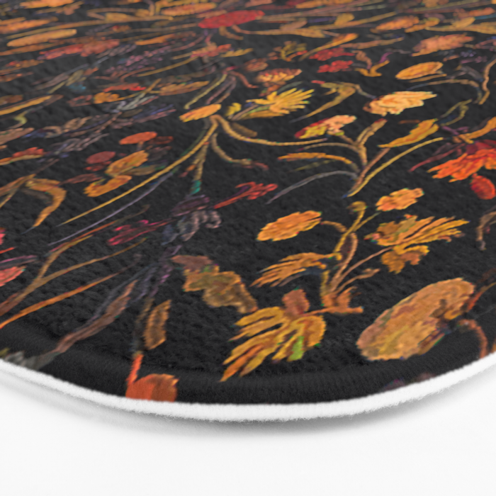 Exotic Midnight Floral Garden Bath Mat Gallery Image 3