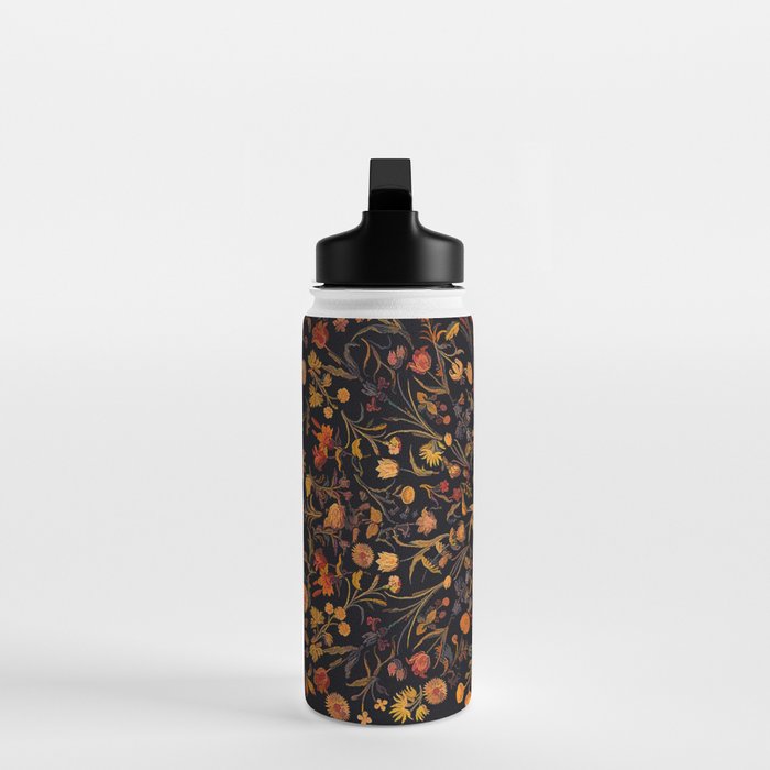 Exotic Midnight Floral Garden Water Bottle Gallery Image 3