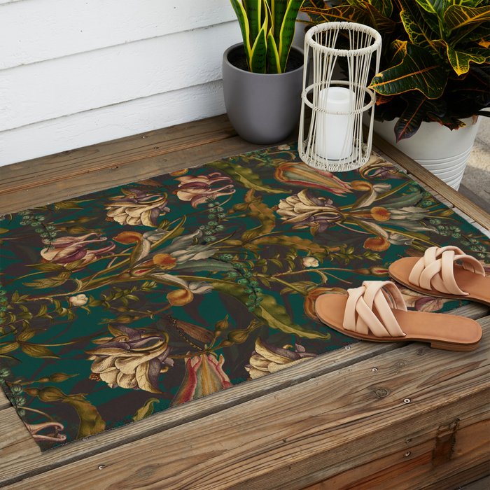 Midnight Summer Garden Outdoor Rug Gallery Image 2