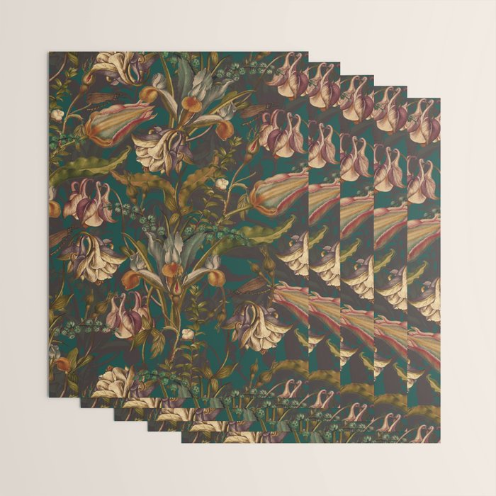 Midnight Summer Garden Wrapping Paper Gallery Image 3