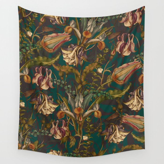 Midnight Summer Garden Wall Tapestry Gallery Image 1