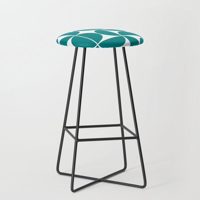 Mid Century Modern Geometric 04 Teal Stool Gallery Image 1