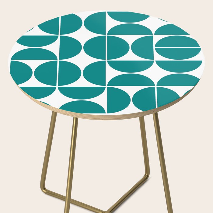 Mid Century Modern Geometric 04 Teal Side Table Gallery Image 2