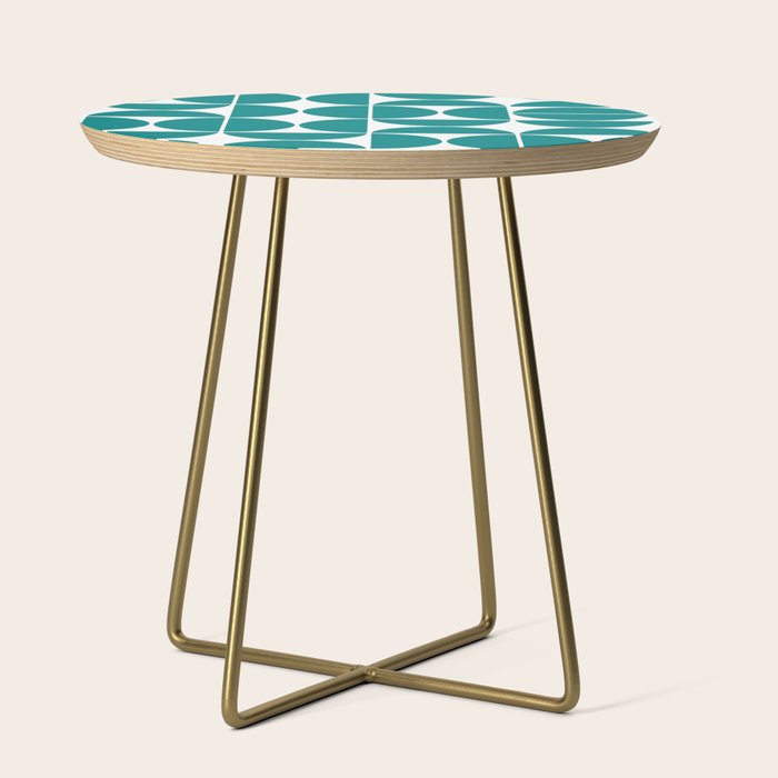 Mid Century Modern Geometric 04 Teal Side Table Gallery Image 1