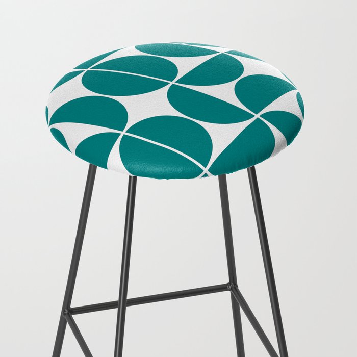 Mid Century Modern Geometric 04 Teal Stool Gallery Image 2