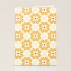 Retro Floral Pattern in Yellow Stationery Card Gallery Image 2