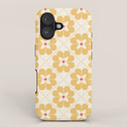 Retro Floral Pattern in Yellow iPhone Case Gallery Image 1