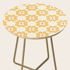 Retro Floral Pattern in Yellow Side Table Gallery Image 2