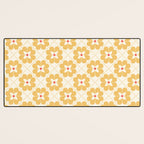 Retro Floral Pattern in Yellow Desk Mat Gallery Image 3