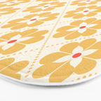 Retro Floral Pattern in Yellow Bath Mat Gallery Image 3