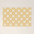 Retro Floral Pattern in Yellow Welcome Mat Gallery Image 1