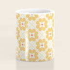 Retro Floral Pattern in Yellow Coffee Mug Gallery Image 4