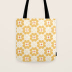 Retro Floral Pattern in Yellow Tote Bag Gallery Image 1