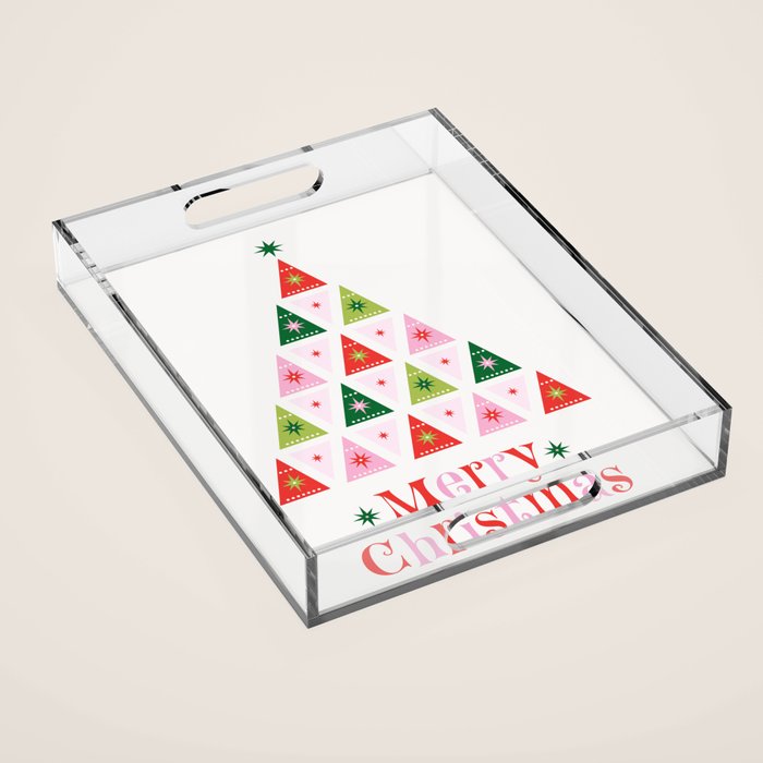 Merry Christmas Tree Acrylic Tray Gallery Image 1