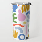 Helter Skelter - bright pattern, colorful, rainbow, abstract, shapes, pattern Travel Mug Gallery Image 2