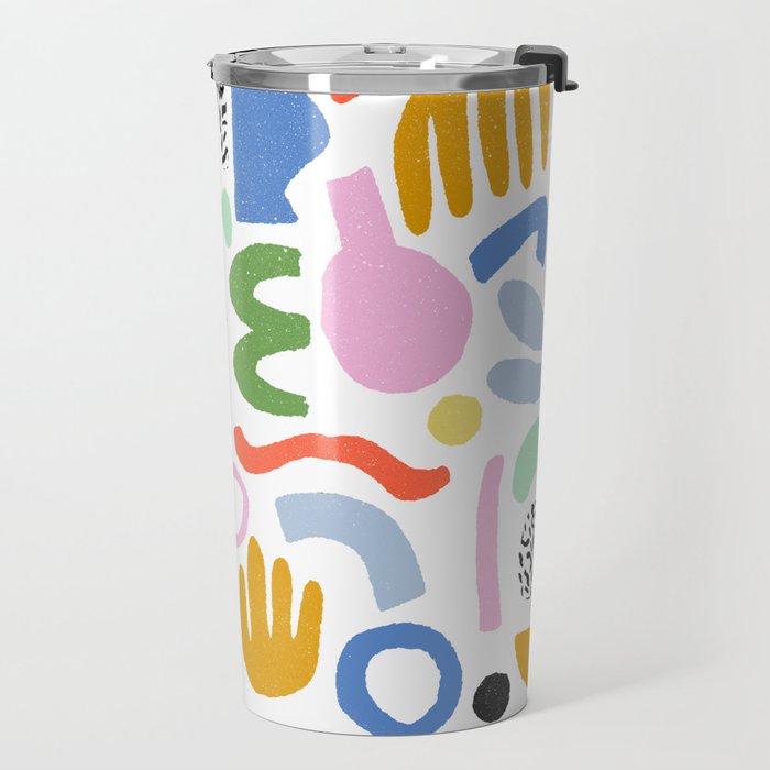 Helter Skelter - bright pattern, colorful, rainbow, abstract, shapes, pattern Travel Mug Gallery Image 2