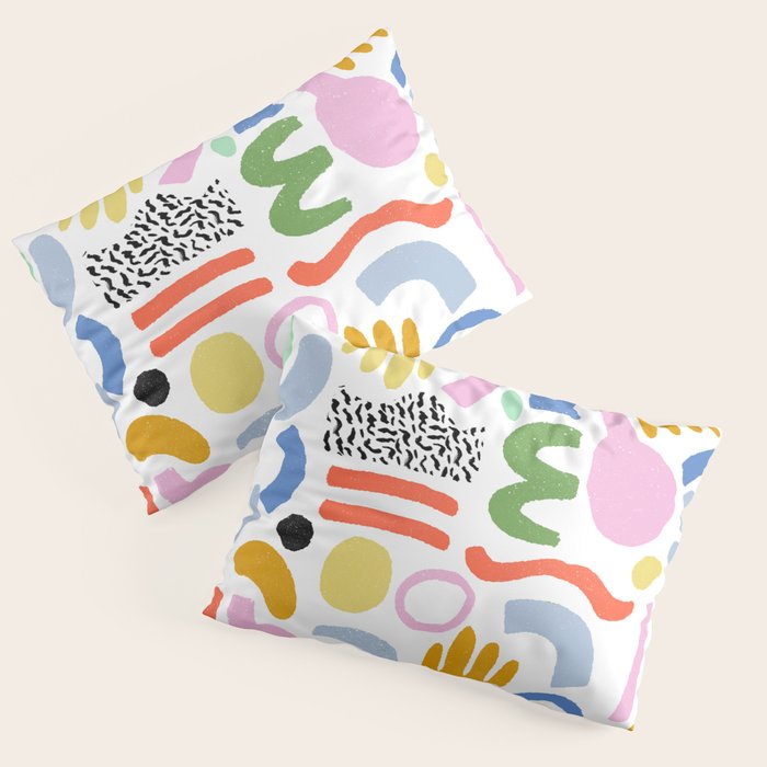 Helter Skelter - bright pattern, colorful, rainbow, abstract, shapes, pattern Pillow Sham Gallery Image 3