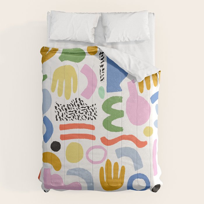 Helter Skelter - bright pattern, colorful, rainbow, abstract, shapes, pattern Comforter Gallery Image 6