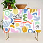 Helter Skelter - bright pattern, colorful, rainbow, abstract, shapes, pattern Credenza Gallery Image 1