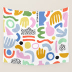 Helter Skelter - bright pattern, colorful, rainbow, abstract, shapes, pattern Wall Tapestry Gallery Image 4