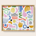 Helter Skelter - bright pattern, colorful, rainbow, abstract, shapes, pattern Serving Tray Gallery Image 1