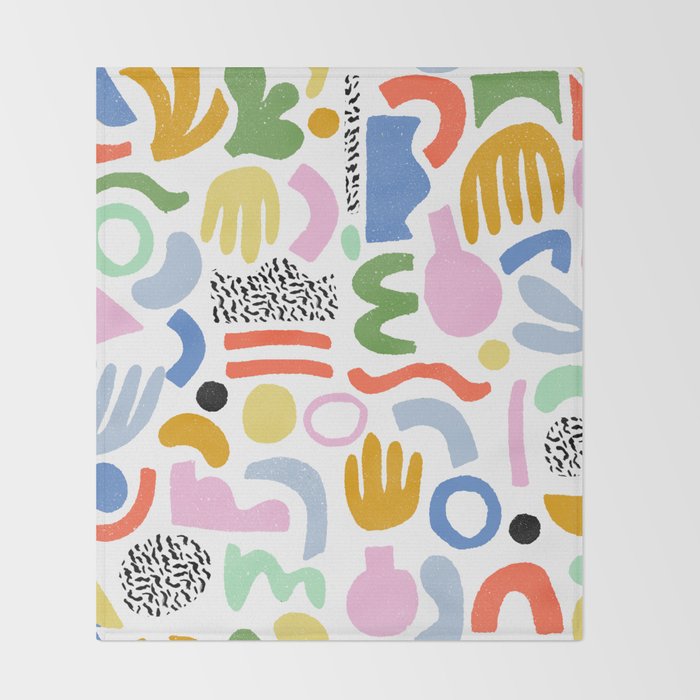Helter Skelter - bright pattern, colorful, rainbow, abstract, shapes, pattern Throw Blanket Gallery Image 2