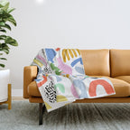 Helter Skelter - bright pattern, colorful, rainbow, abstract, shapes, pattern Throw Blanket Gallery Image 1
