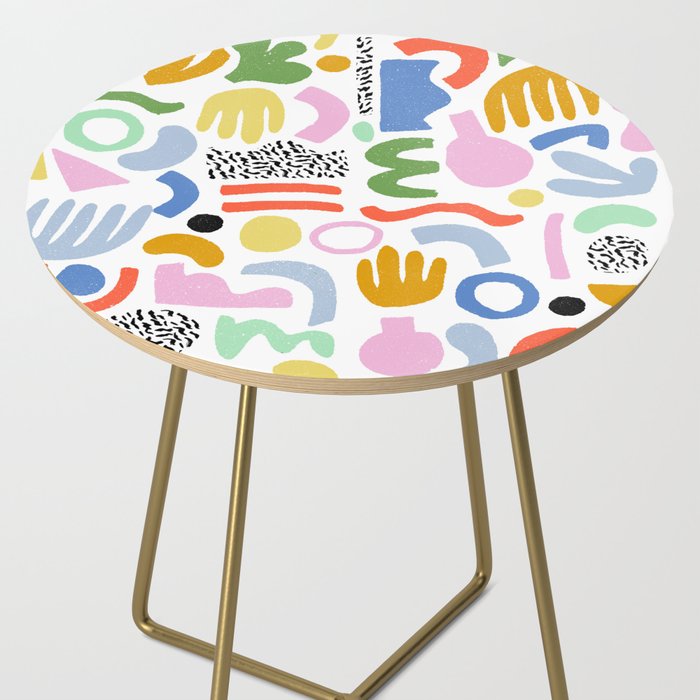Helter Skelter - bright pattern, colorful, rainbow, abstract, shapes, pattern Side Table Gallery Image 2