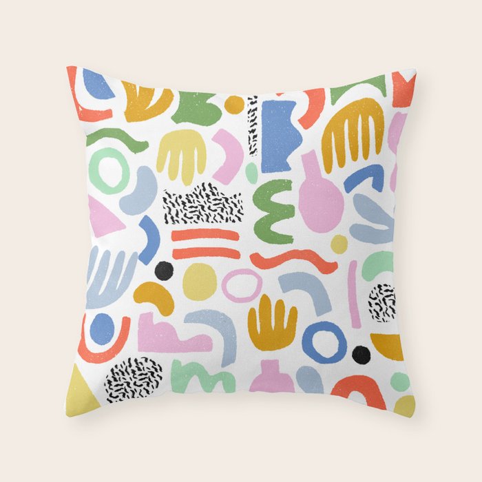 Helter Skelter - bright pattern, colorful, rainbow, abstract, shapes, pattern Throw Pillow Gallery Image 6