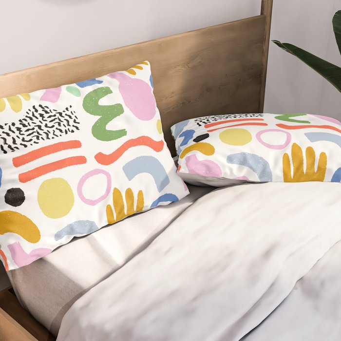 Helter Skelter - bright pattern, colorful, rainbow, abstract, shapes, pattern Pillow Sham Gallery Image 2