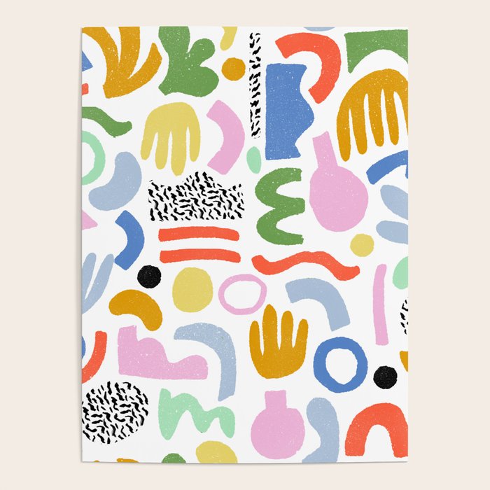 Helter Skelter - bright pattern, colorful, rainbow, abstract, shapes, pattern Poster Gallery Image 4