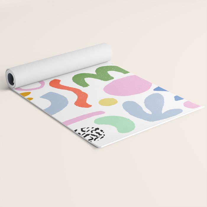 Helter Skelter - bright pattern, colorful, rainbow, abstract, shapes, pattern Yoga Mat Gallery Image 2