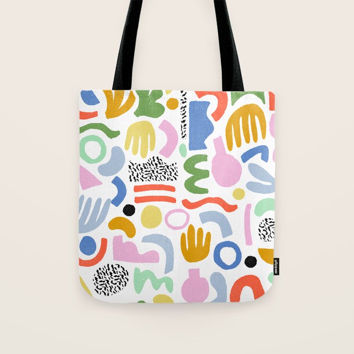 Helter Skelter - bright pattern, colorful, rainbow, abstract, shapes, pattern Tote Bag Gallery Image 1