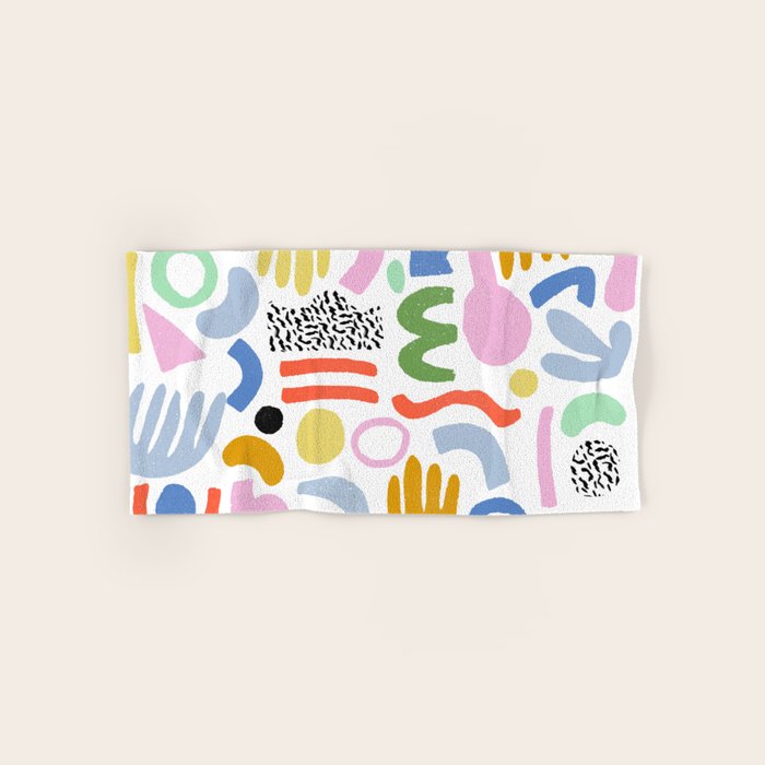 Helter Skelter - bright pattern, colorful, rainbow, abstract, shapes, pattern Bath Towel Gallery Image 1