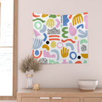 Helter Skelter - bright pattern, colorful, rainbow, abstract, shapes, pattern Wall Tapestry Gallery Image 2