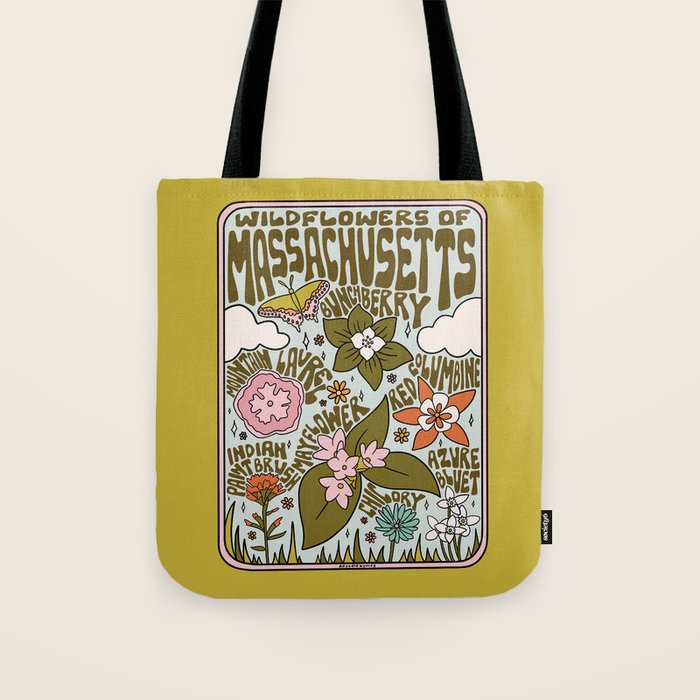 Massachusetts Wildflowers Tote Bag Gallery Image 1