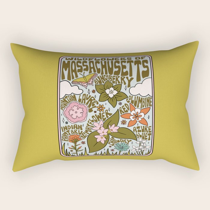 Massachusetts Wildflowers Rectangular Pillow Gallery Image 2