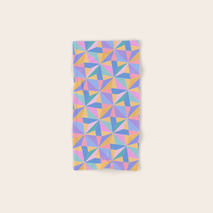 Kaleidoscope Tile Pattern V Bright Pastel Bath Towel Gallery Image 1