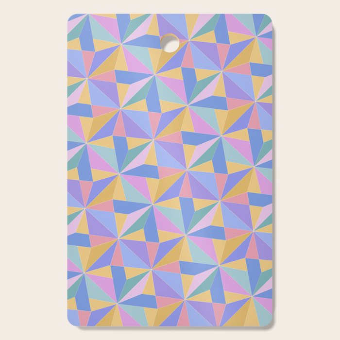 Kaleidoscope Tile Pattern V Bright Pastel Cutting Board Gallery Image 1