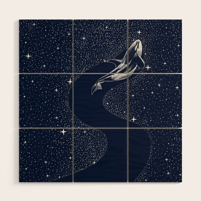 starry orca Wood Wall Art Gallery Image 1