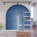 Gradient Arch VIII Bright Blue Mid Century Modern Rainbow Wall Mural Gallery Image 1