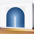 Gradient Arch VIII Bright Blue Mid Century Modern Rainbow Wall Mural Gallery Image 2