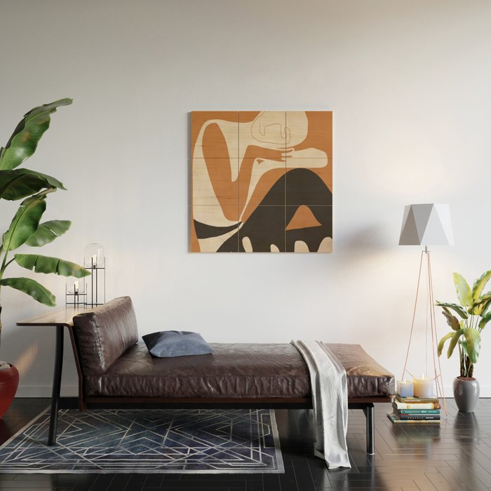 Abstract Art Figure Wood Wall Art Gallery Image 2