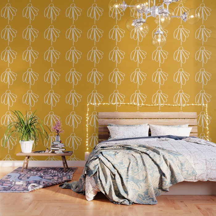 Minimal Flora - daisy yellow Wallpaper Gallery Image 3