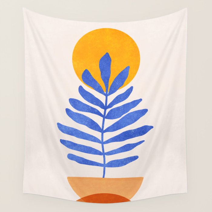 Indie Fern - Abstract Botanical  Wall Tapestry Gallery Image 1